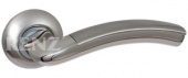 Ручка дверная RENZ 37-08 SN/NP "Сицилия" (никель матовый/никель блестящий)